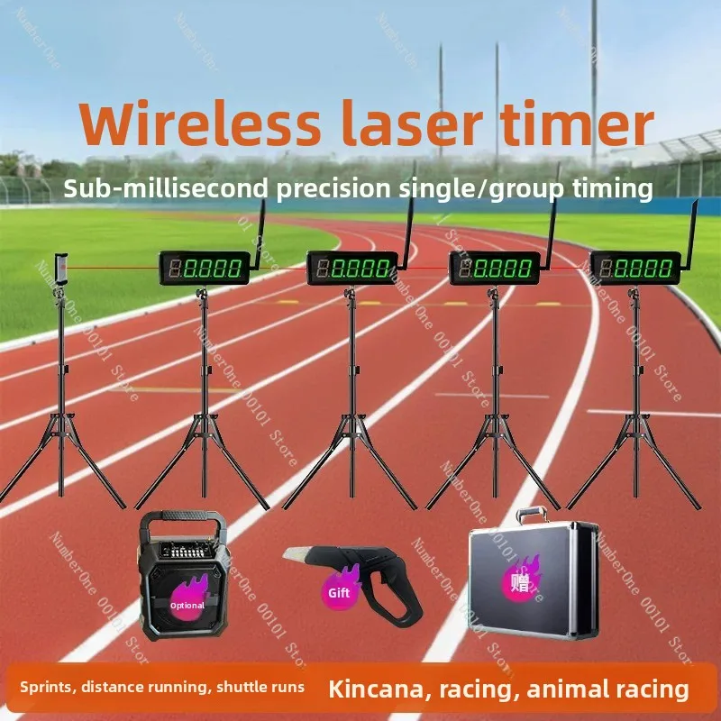 Wireless laser sensor led electronic timer for track and field running events (sprints and distance) - infrared