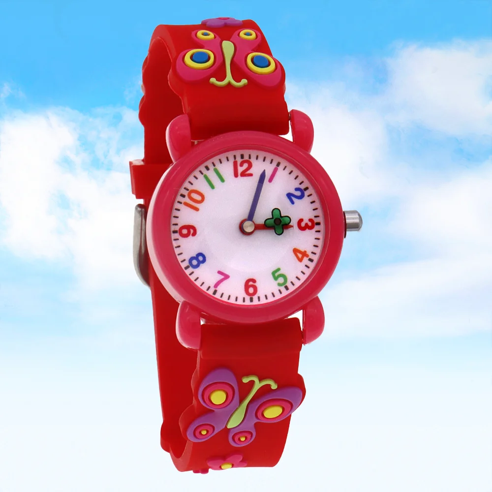 Cartoon 3D Butterfly & Flower Quartz Watch - Beauty Design Wristwatch Clock for Students & Babies