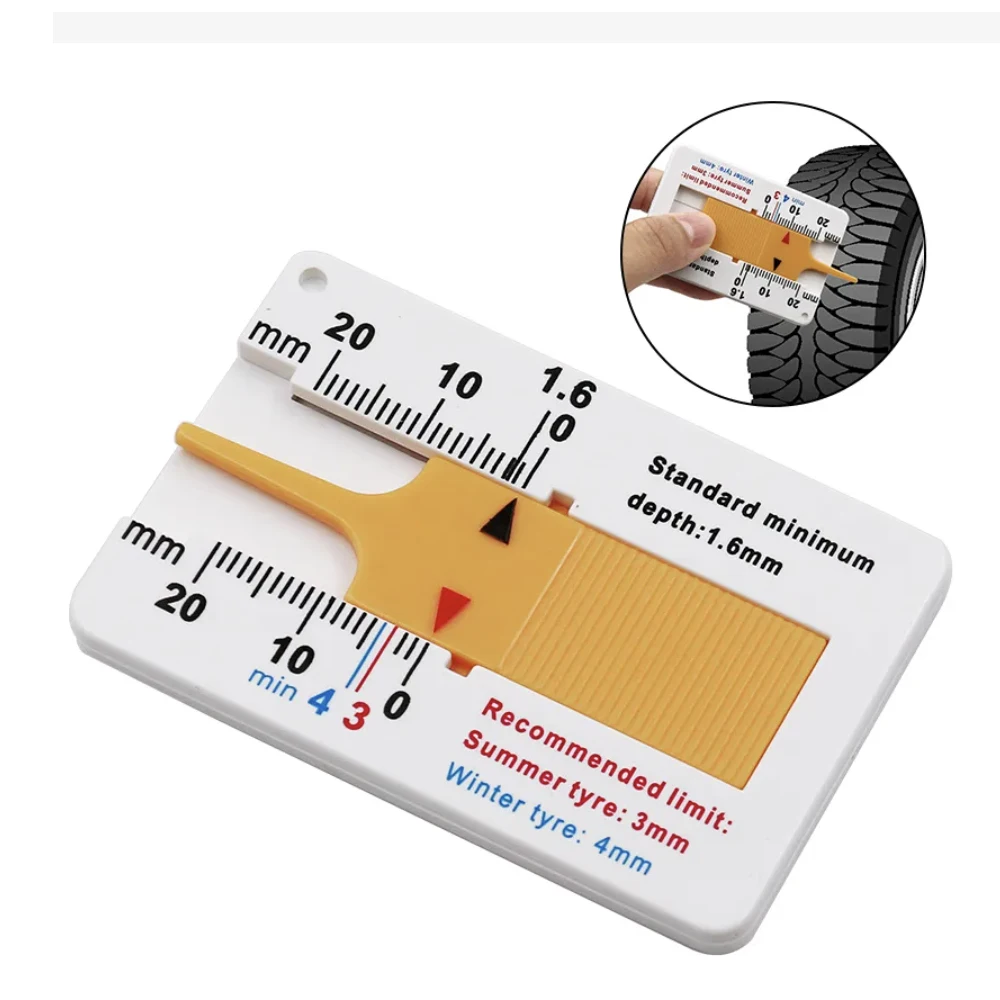 0-20mm Auto Car Tire Tread Depthometer Depth Indicator Gauge Gage Motorcycle Trailer Van Wheel Measure Tool Measrement Supplies