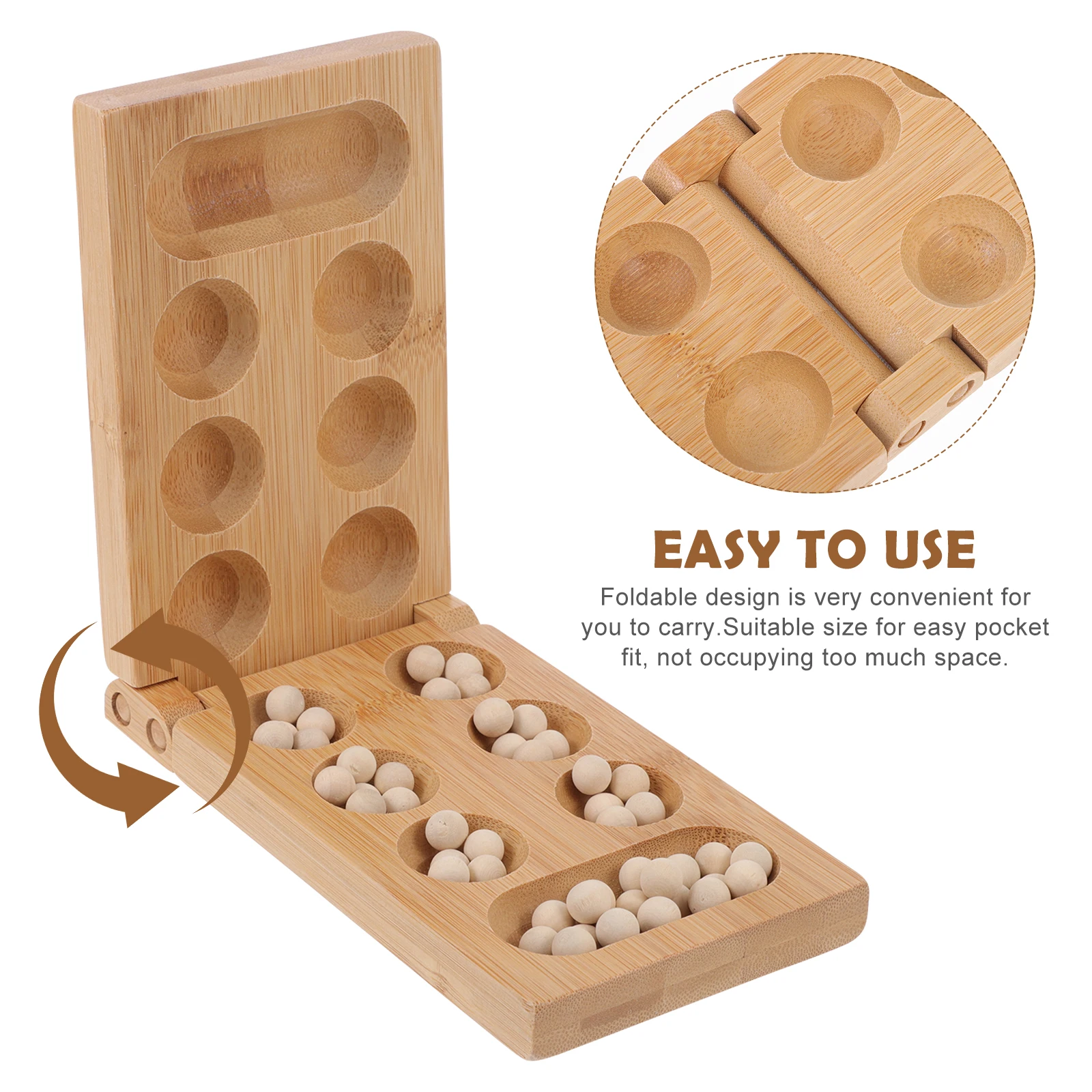1pc Mancala Bord Puzzle Schach Afrikanische Dame Strategie Reise Spielzeug Kinder Bambus Montessori Pädagogisches Holz