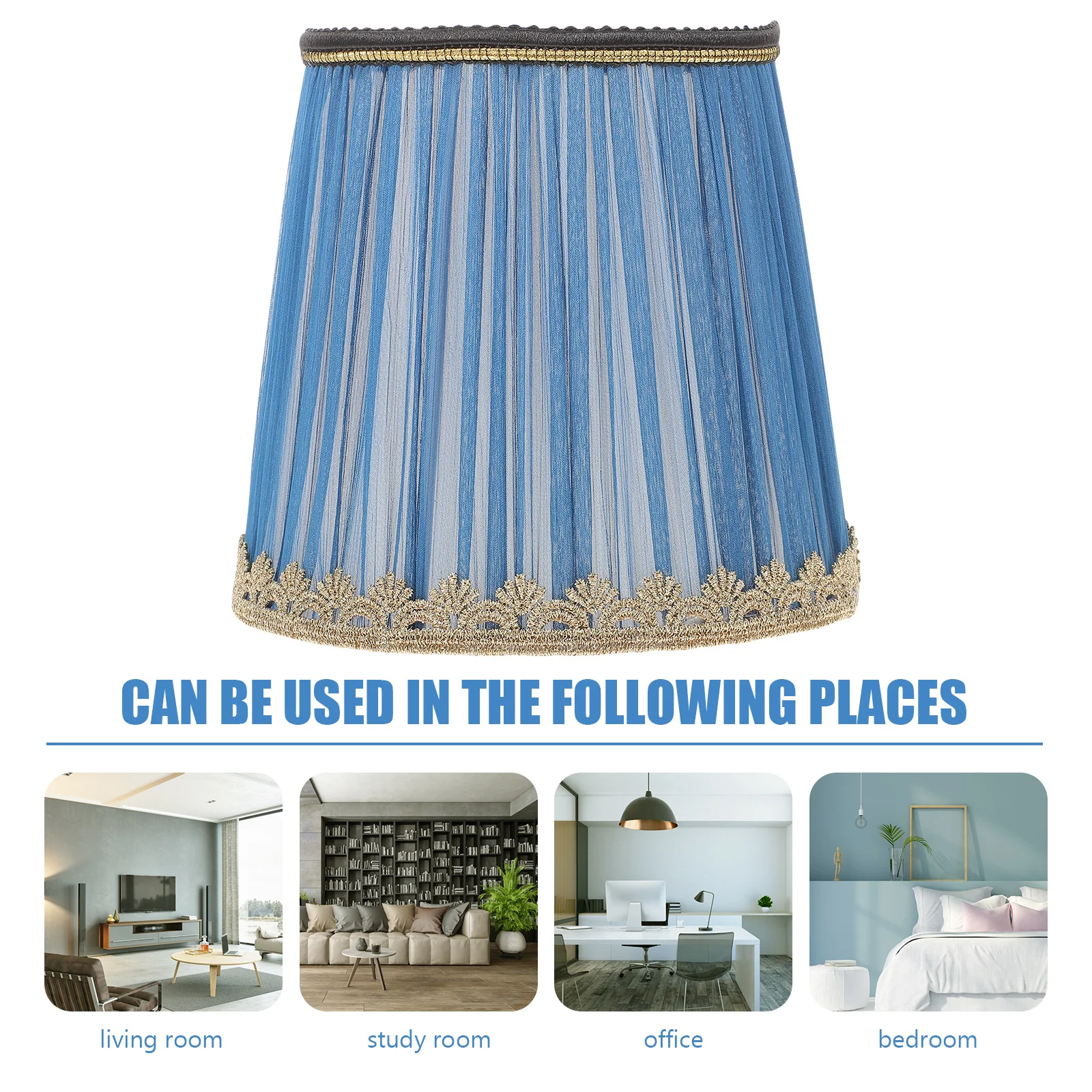 

1Pcs Durable Cloth Lampshade Practical Decorative Light Soft Eye Protection for Living Room Bedroom Study Home Accessory