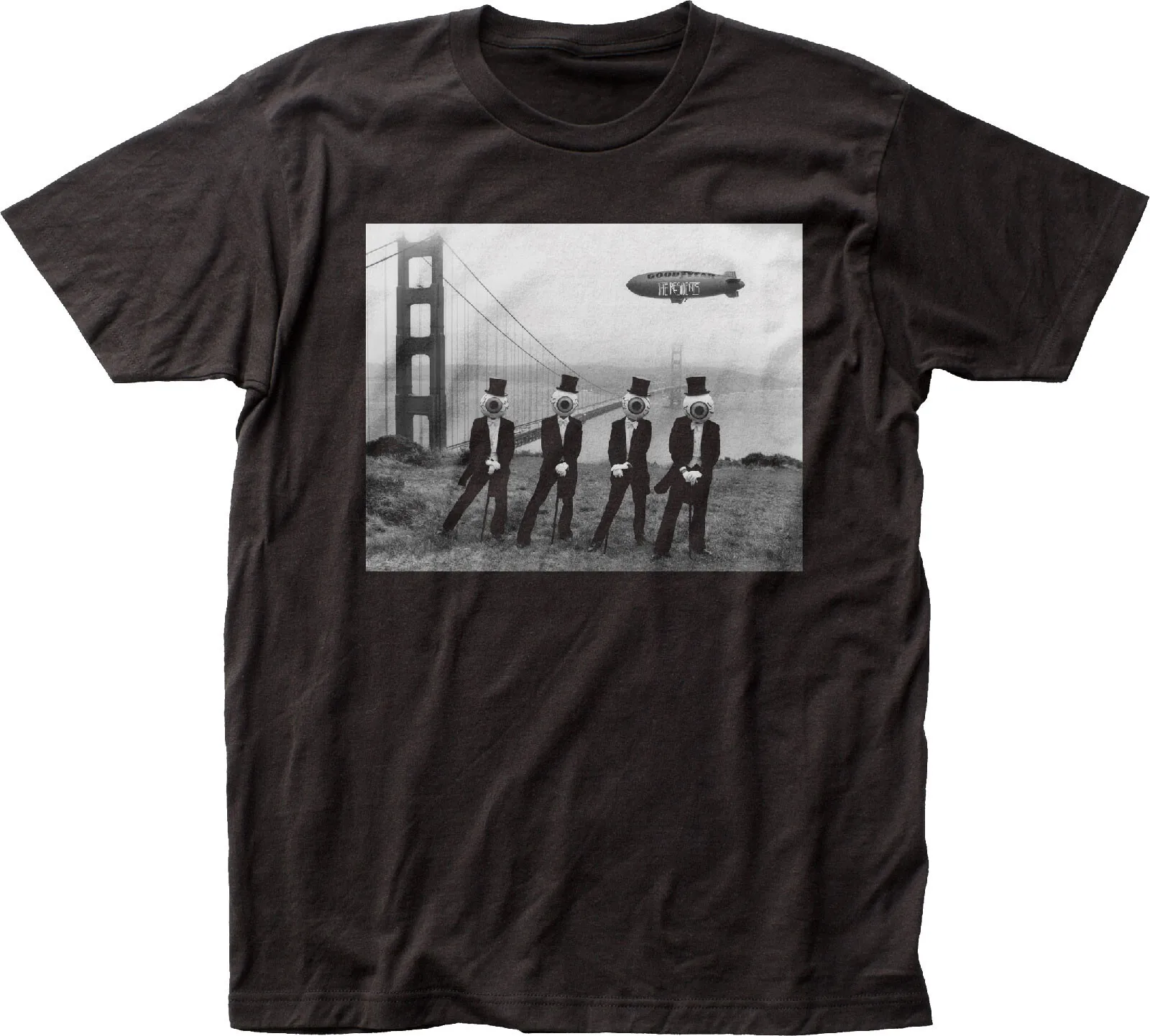 

Мужская футболка The Residents Golden Gate Bridge, футболка рок-н-ролльной группы, новая черная