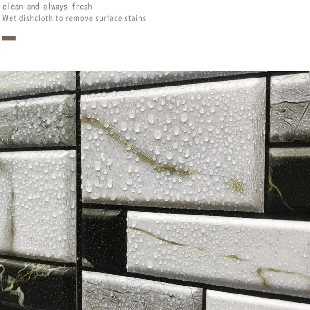 Autocollant mural de carrelage auto-adhésif, 10 pièces, couverture autocollante 3d en Pvc pour décoration de maison, pour placard de cuisine, salle de bains, papier peint étanche