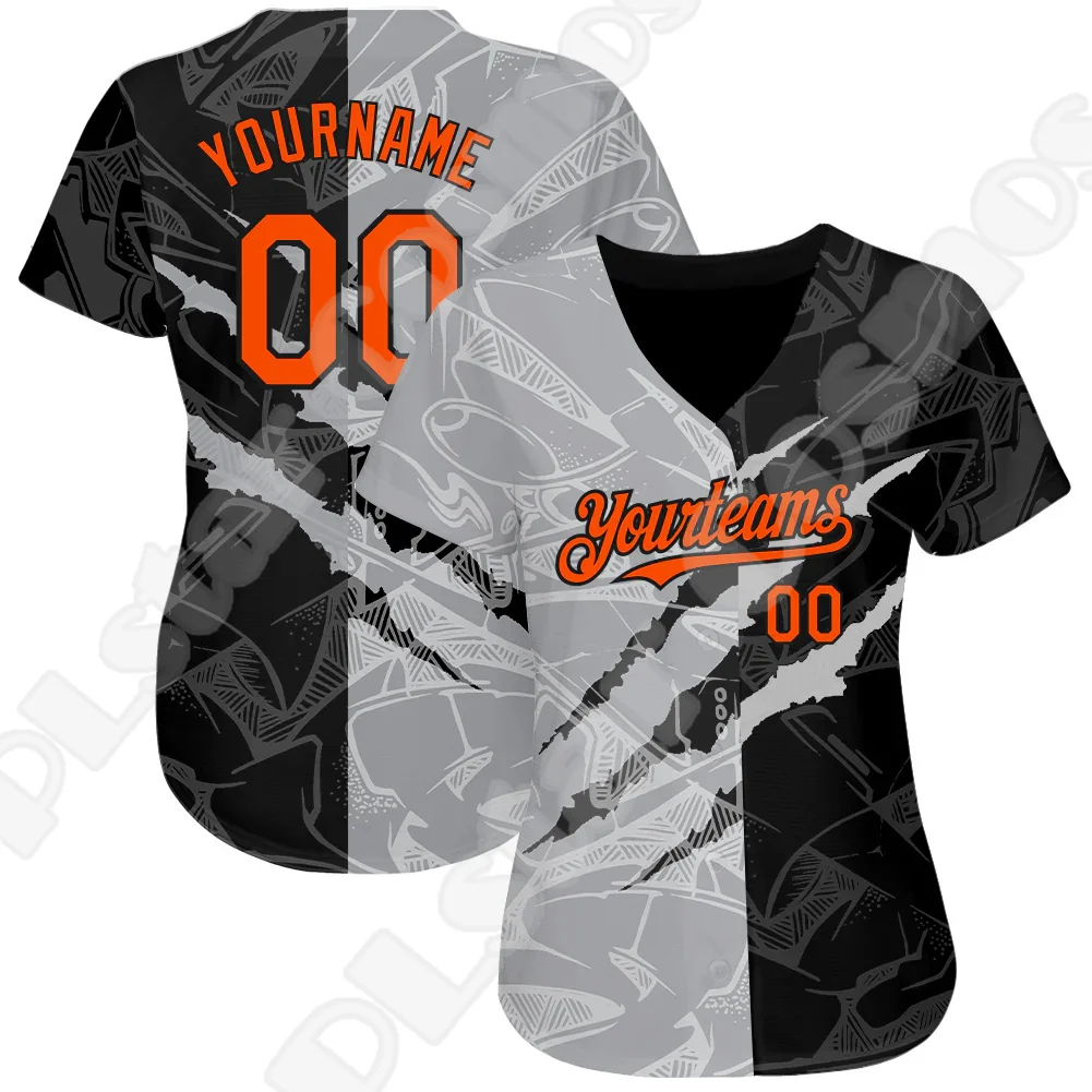 

Custom Name Halloween Skull Graffiti Gradient Tattoo 3DPrint Summer Casual Harajuku Women Lady Couple Baseball Shirts Jersey N4
