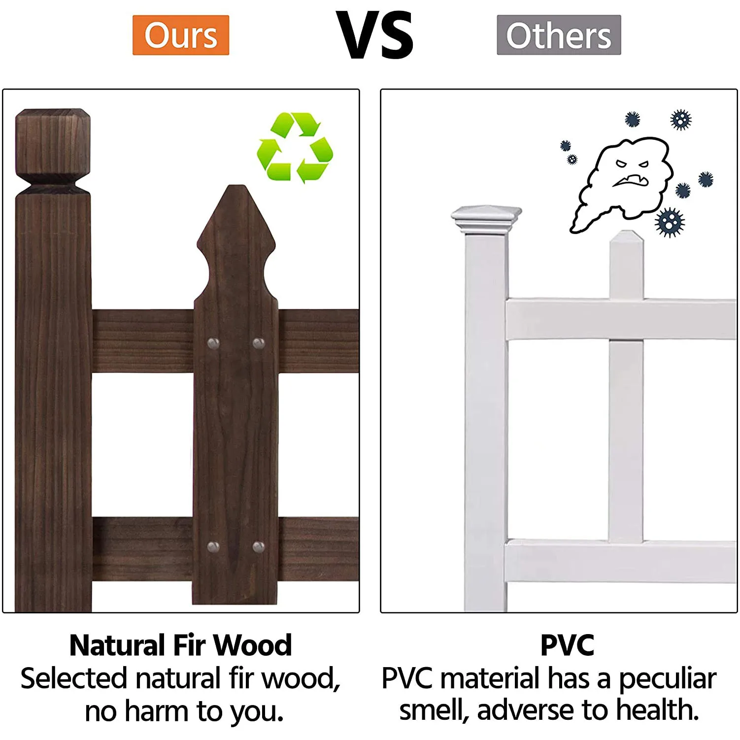 Wood Finished Fence for Garden Picket Fence Corner Fence for Fairy Garden Yard Home Decoration