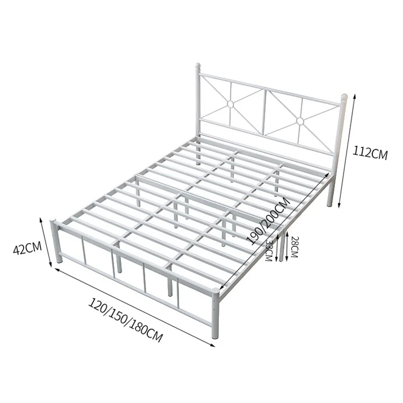 

Bedroom Furniture Bed King Bed Metal Bedstead Style Platform With Mattress