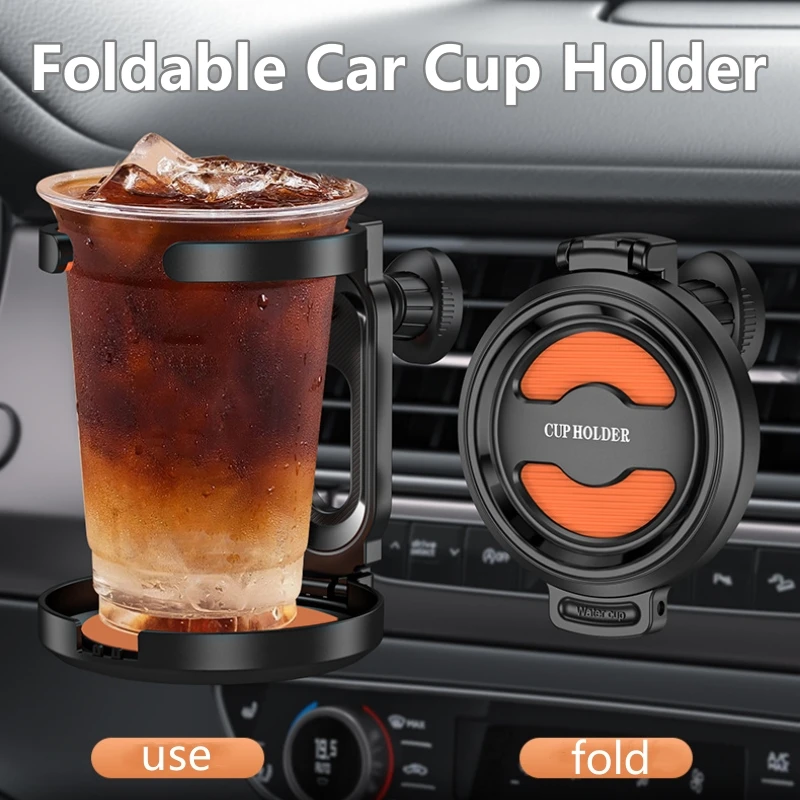 1pc Durable ABS Multifunctional Foldable Car Cup Holder and Ashtray - Vent Mount Design for Coffee Mugs, Soda Bottles, Beverages