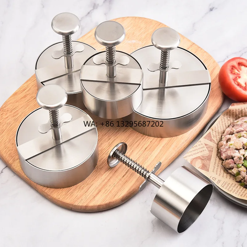 

304 Stainless Steel Manual Press for Making Hamburgers Pancakes Meat Rice Metal Utensil