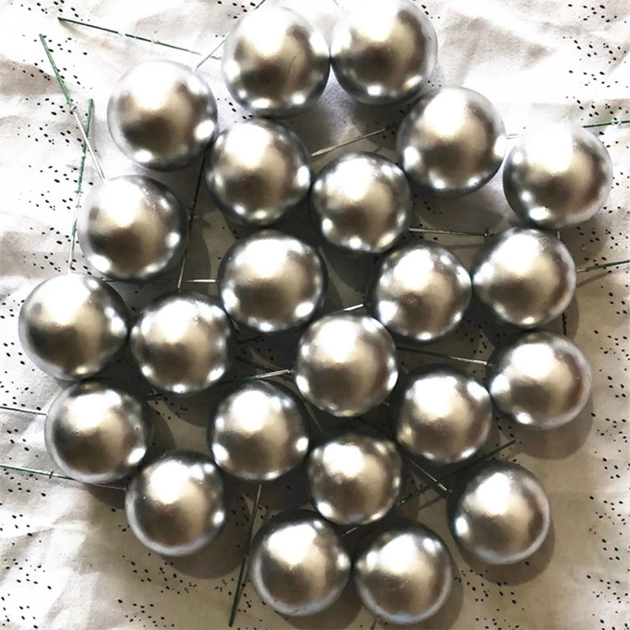 كعكة إدراج 3 سم كرة ذهبية كرة فضية، فاكهة رغوية، كرة صفراء وبيضاء وزرقاء ووردية، تزيين الكيك #5