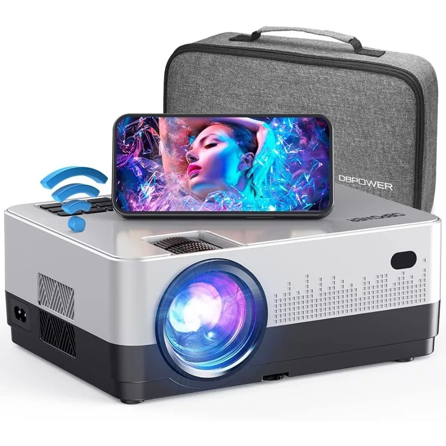 

DBPOWER WiFi Projector Upgrade 8500L Full HD 1080p Video Projector with Carry Case Support iOS Android Sync Screen ZoomSleep Ti
