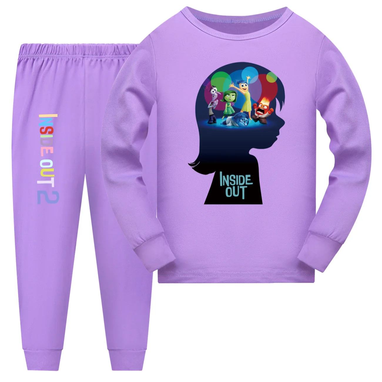 Inside Out 2 Clothes Toddler Boys Nightwear Baby Girls Long Sleeve Pajama Sets Kids Cute JOY SADNESS Pyjamas Children Pijama Set