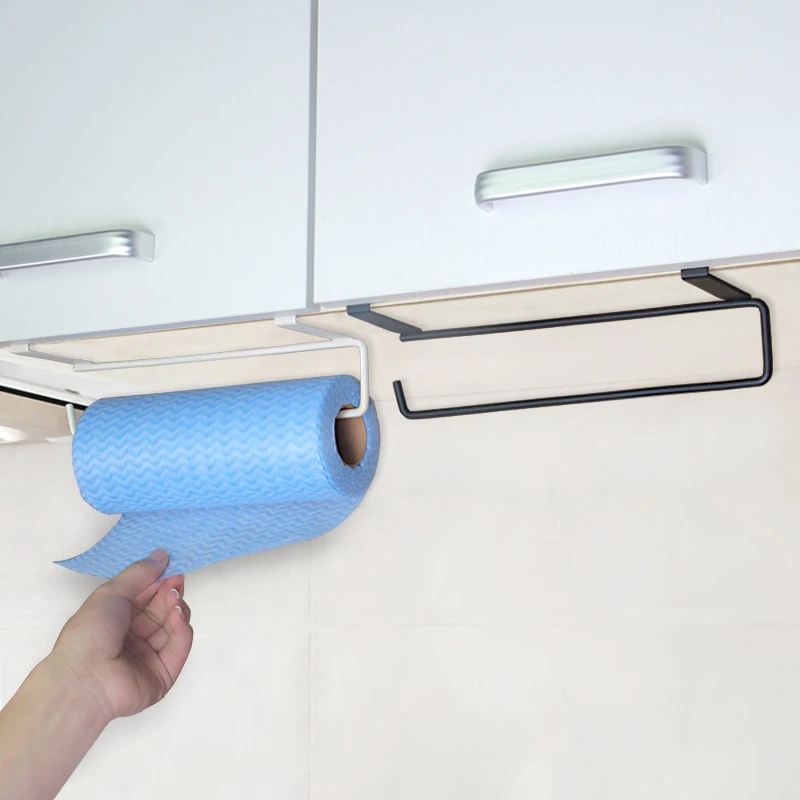 Paper Roll Holder Towel Rack Bathroom No Punching Storage Rack Kitchen Supplies Nail Free Storage Rack