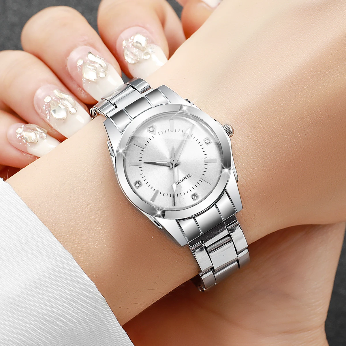 Moda strass relógios femininos casuais relógios de pulso de quartzo para senhoras relógio reloj mujer (sem caixa)