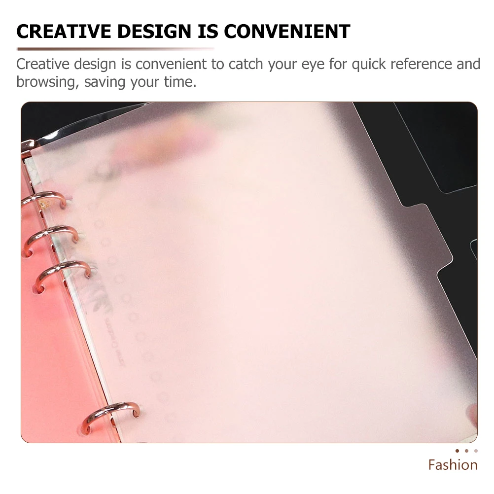 

12pcs Binder Dividers Removable Notebook Tabs for School Office Plastic Index Organizers Colored Notepad Separators