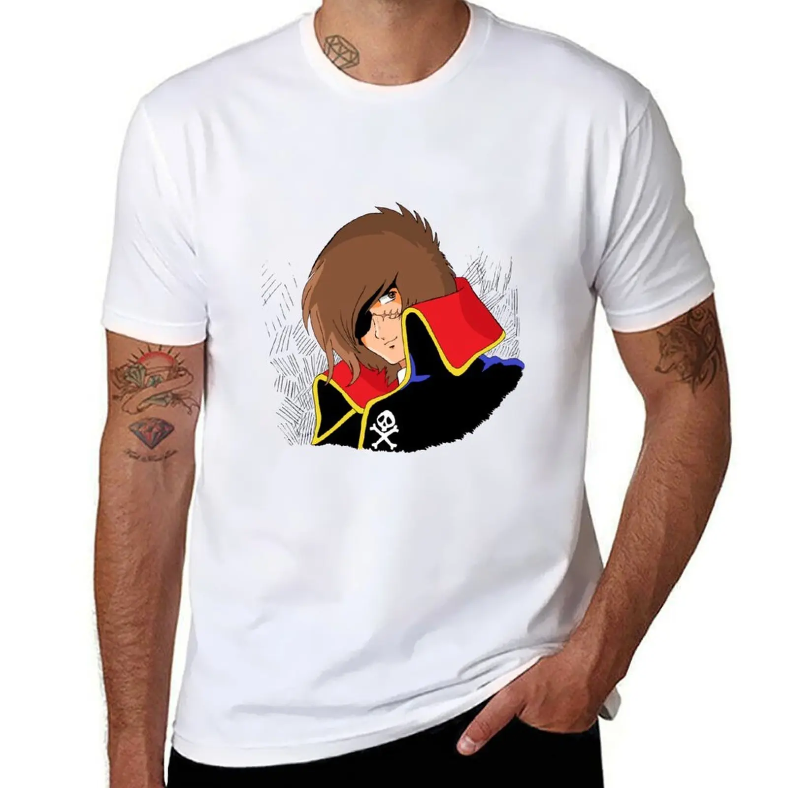 

Captain Harlock T-Shirt anime t shirts oversize t shirts for man cotton funny T-Shirt