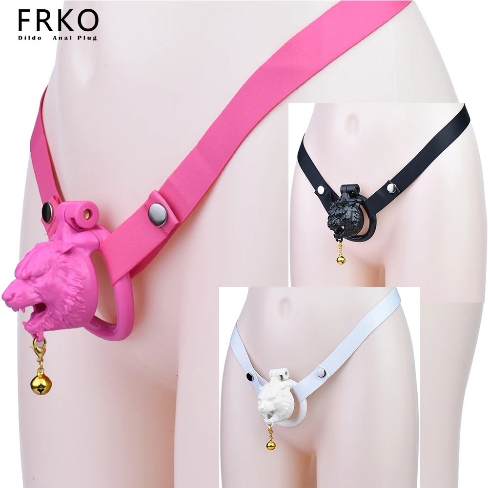 

FRKO Adjustable Belt 18+Male Chastity Cage Anti-off Device 4 Penis Rings Elastic BDSM Bandage Adult Game Sextoy for Men Gay 18+