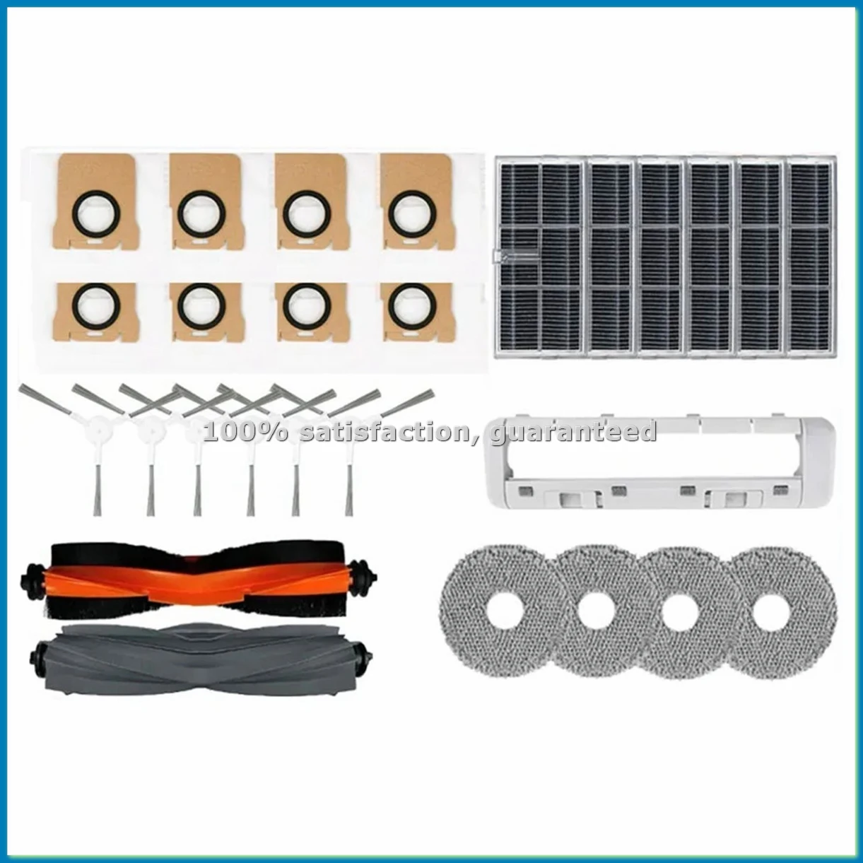 

Запасные части для робота-пылесоса M30S D103CN: основная и боковые щетки, HEPA-фильтр, салфетка для влажной уборки, мешок для сбора пыли, аксессуары - ABRM