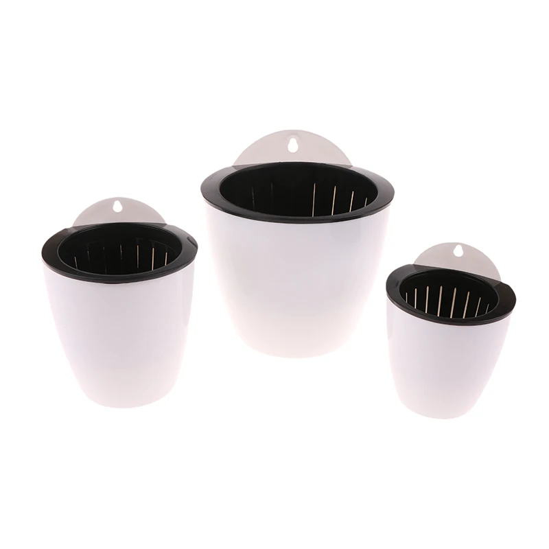 Wall-Mounted Indoor Automatic Water-absorbing Flowerpot Plastic Flowerpot Succulent Green Dill Green Plant Flower Pot Decor