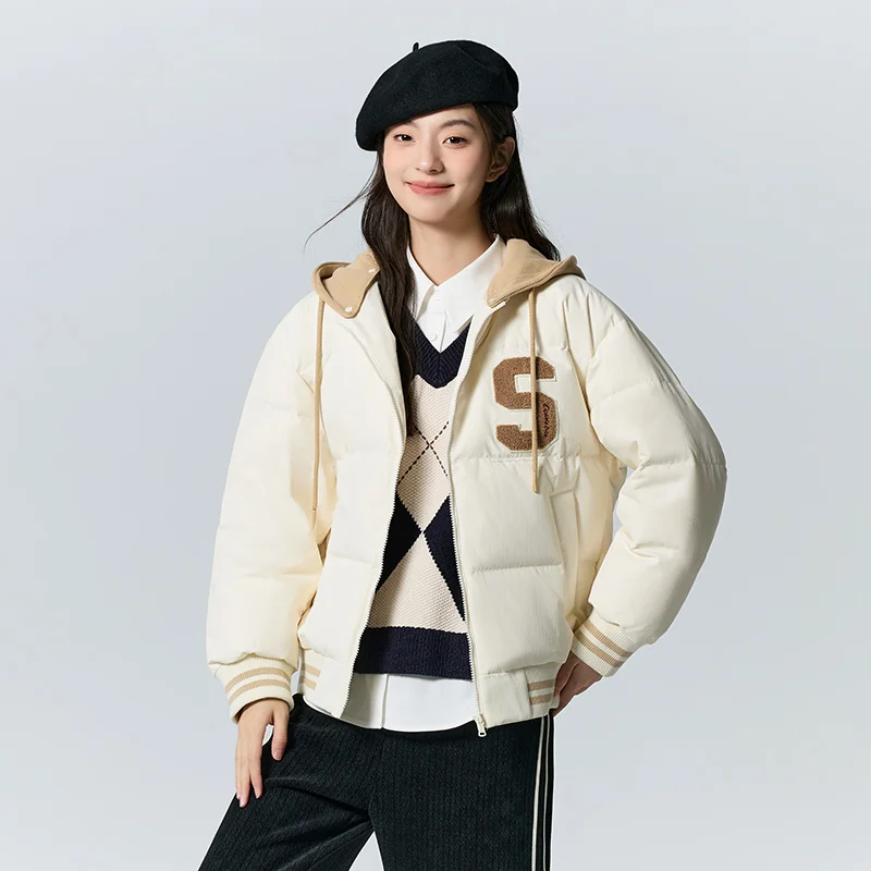 Piumini Semir da donna staccabili con cappuccio Colorblock stile college cappotti invernali testurizzati larghi abiti invernali donna