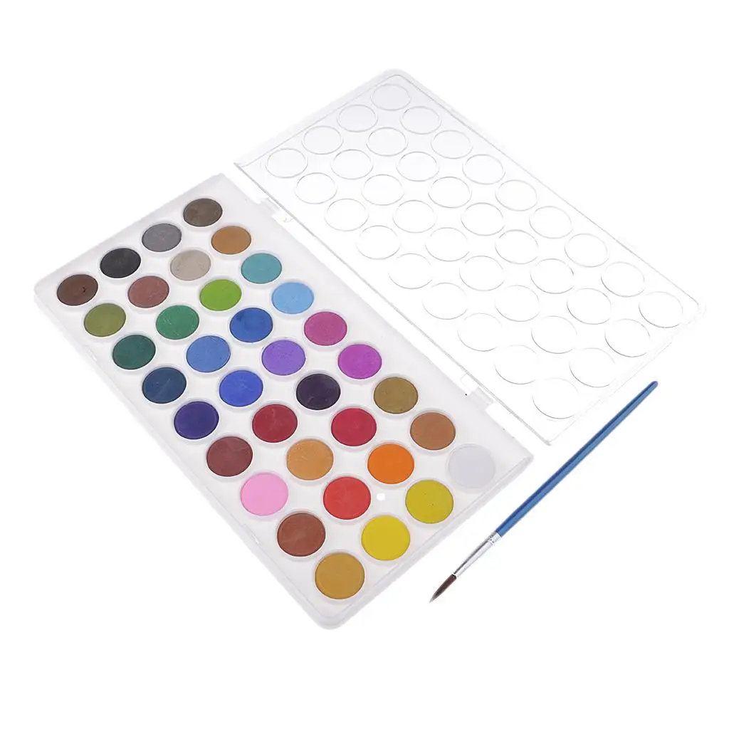 

36 Colors Solid Pan Pigment Set With Painting Brush for Kids Children Artist Beginner Painting Kit