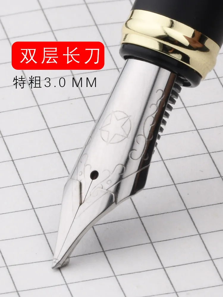 New Double Layer 3.0mm Extra Thick Long Knife Fountain Pen Hand-polished Stacked Nib Pen Long Blade Grinder