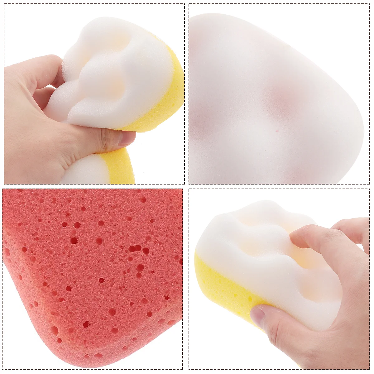 4 pezzi doccia bagno spugna da bagno spugne delicate sulla pelle scrubber strumenti da bagno per bagno casa (colore casuale)