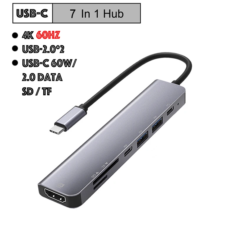 USB C Hub ประเภท C ถึง4K @ 60 HDMI สำหรับ MacBook Air Pro USB3.0อะแดปเตอร์ข้อมูล sync 100W PD ชาร์จ Dock 3 IN 1 Splitter