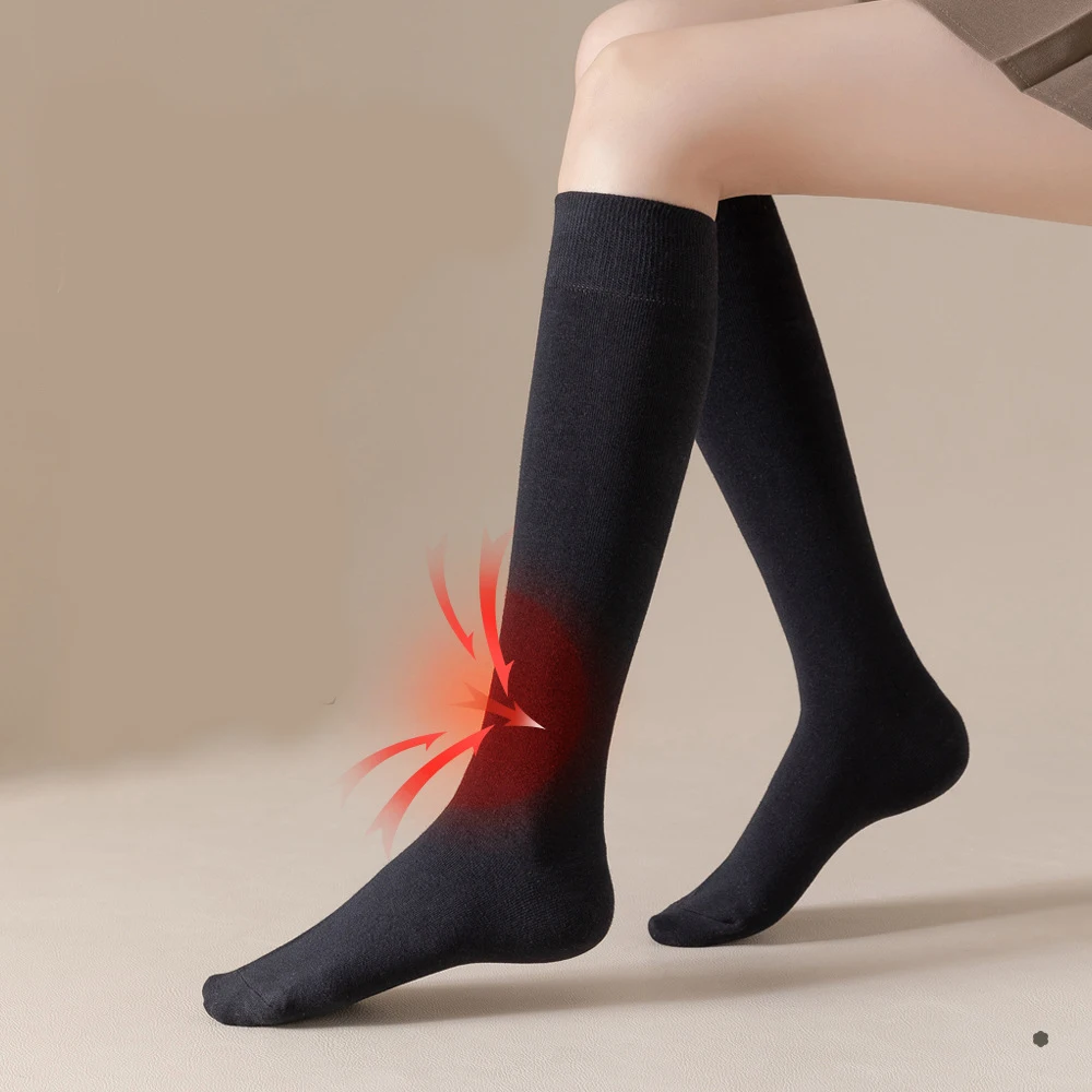 Calzini per le gambe calzini da donna gamba sottile JK cotone tubo medio cotone tubo lungo calzini alti autunno e inverno ginocchio nero medias meia