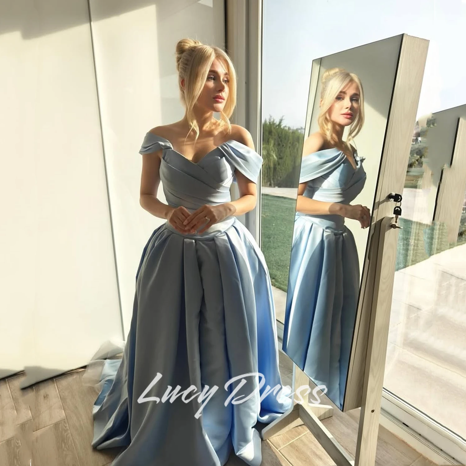 

Lucy Customized Wedding Party Dresses Sharon Happy Evening Dresses Cocktail Dress Special Occasion Dress Light Blue Prom Dress
