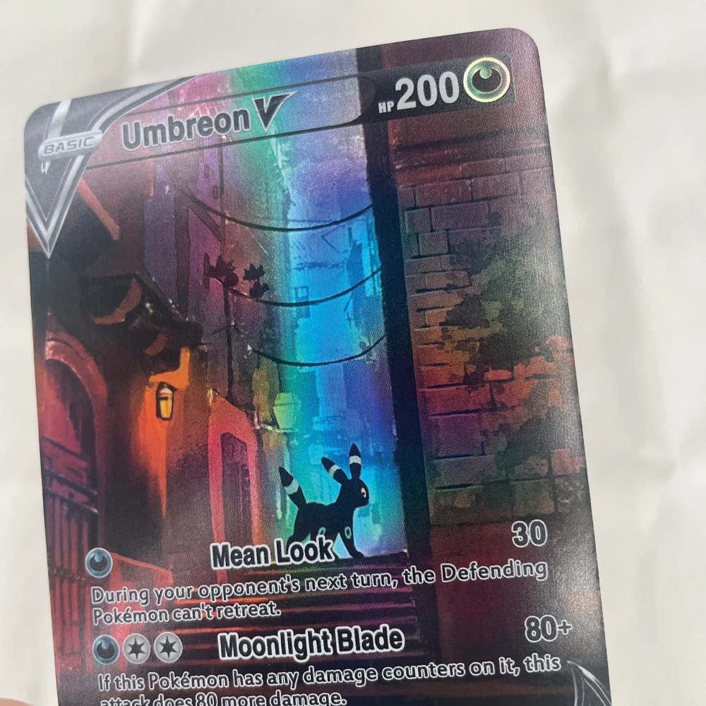 New 1Pcs/set Diy Pokemon Pocket Moon Eevee Self Control Collect Signature Trading Flash Card Anime Cartoon Children Birthday Gif