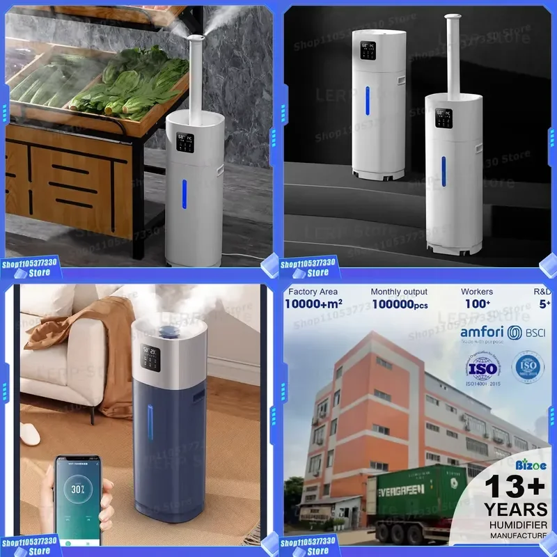 18L Smart WiFi Humidifier Floor Standing Cold Mist Air Diffuser for Home Graffiti Design Large Capacity Ultrasonic Vaporizer