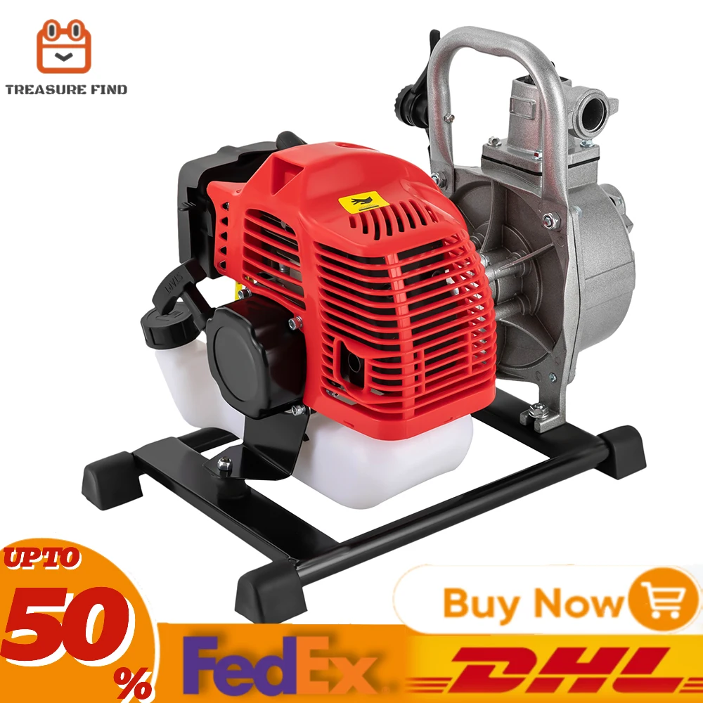 2HP 42.5CC Water Pump Portable Farmland Garden Irrigation Drainage Machine Two-stroke 40F Gasoline Engine Water Supply Pump