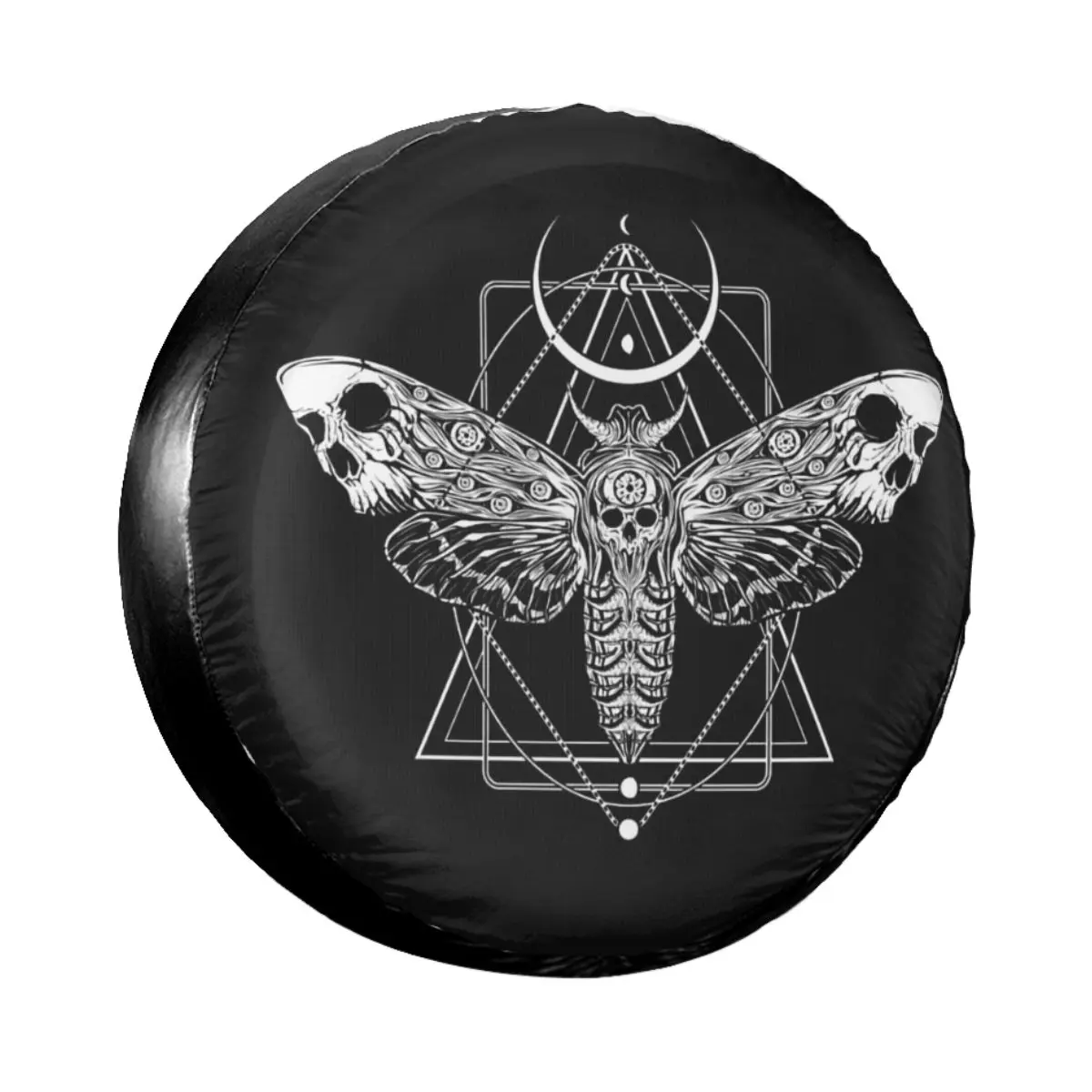 Surreal Death Moth Spare Tire Cover Case Bag Pouch for Jeep Gothic Sacred Car Wheel Protectors Accessories 14