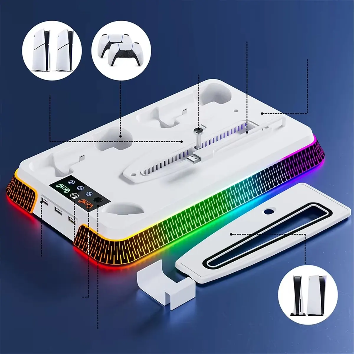 Summer sale  Vertical Stand Cooling Station Colorful for / Slim/ PRO Multi Functional Efficient Charger Accessories White