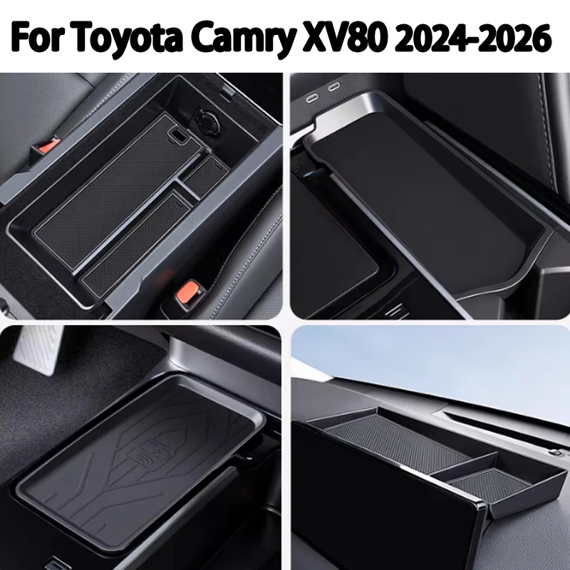 

For Camry XV80 9th Gen 2024-2026 TPE Center Console Storage Box Armrest Box Organizer Dust Mat Interior Special Accessories
