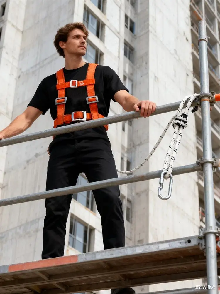 Adjustable Safety Harness Fall Protection, Double-Strap Full Body For Window Cleaning, Warehouse, Construction & Work image 4