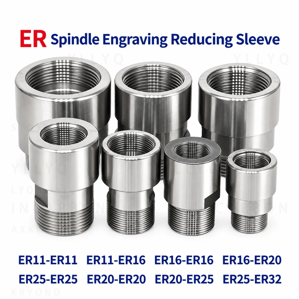 ER11 ER16 ER20 ER25 ER32 Collet Reducing Sleeve Motor Spindle Adapter CNC Engraving Machine Tool Holder Conversion Sleeve