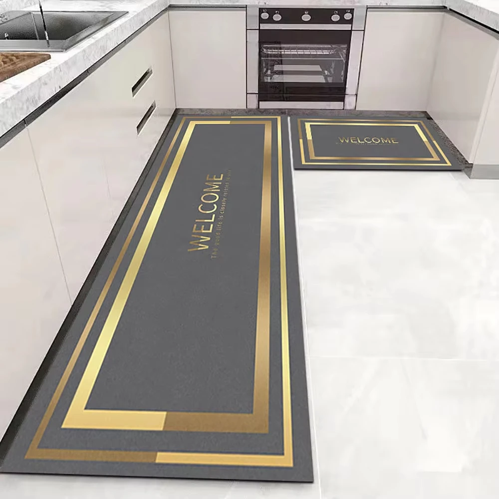 VIKAMA Diatom Mud Kitchen Floor Mats Anti-Slip Oil-Proof Waterproof Mats Absorbent Oil-Absorbing Dirt-Resistant Floor Mats image 3