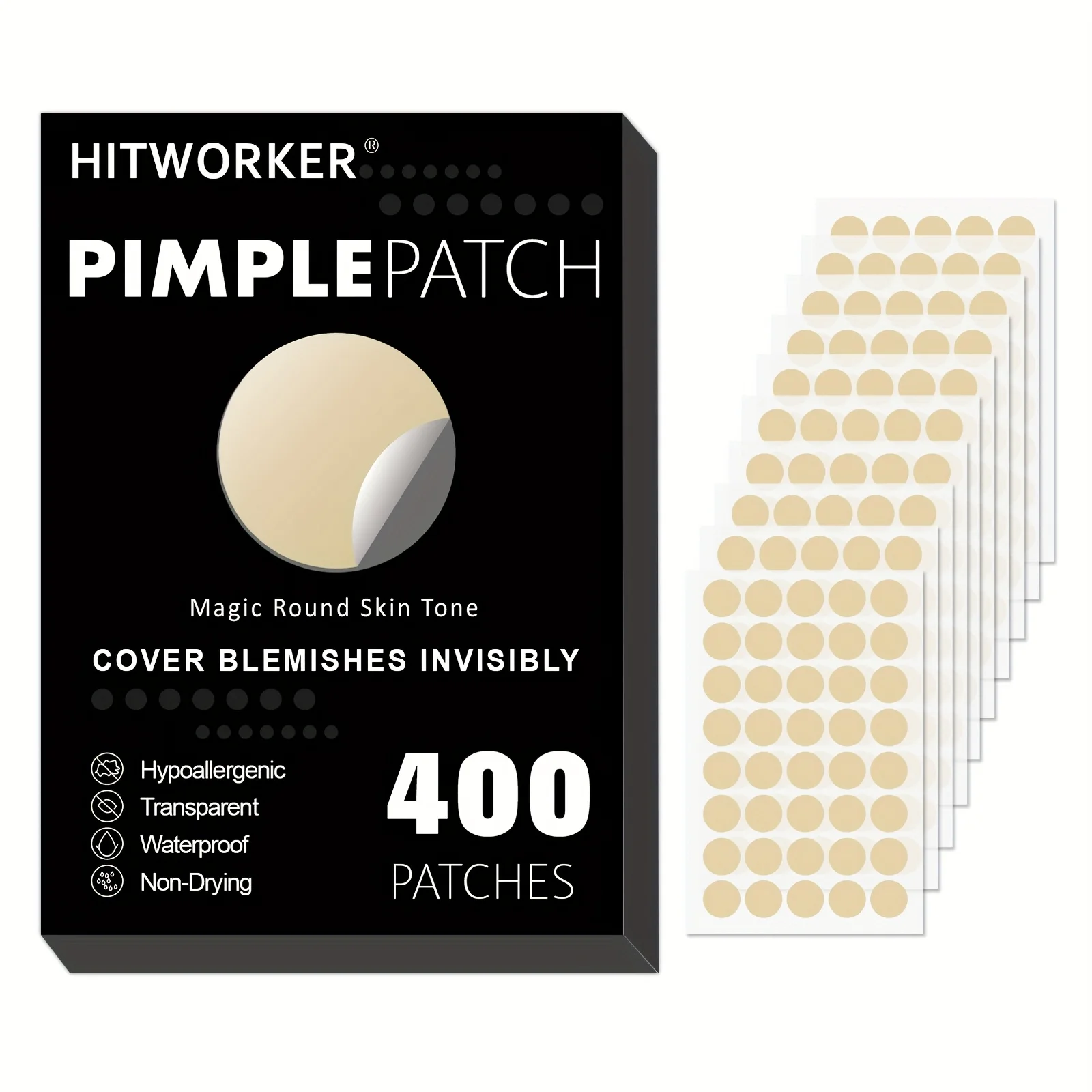 

400 Face Acne Strips, Hydrocolloid Acne Strips, Acne Coverage Strips with Tea Tree, Salicylic Acid and Mica Oil