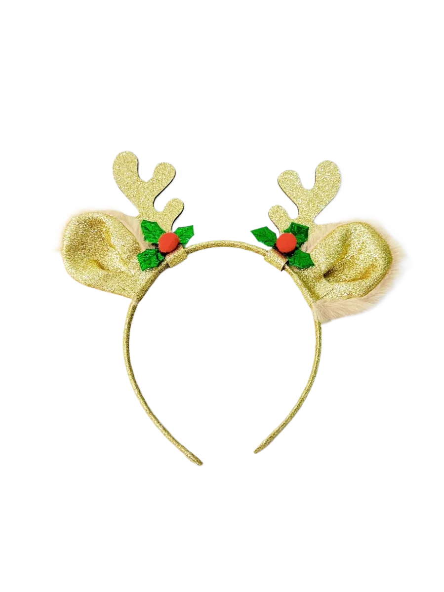 10pcs Glitter Reindeer Animal Ears Hairbands XMAS New Year Headwear Fur Bear Ears Hair Accessories