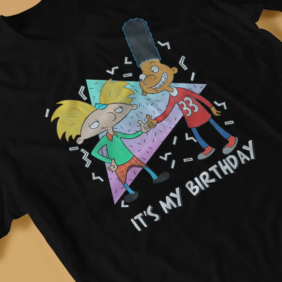 Gerald It's My Birthday Hey Funny Arnold T Shirt Classic Teenager Gothic Loose O-Neck TShirt Top sell  Harajuku Men's Tops