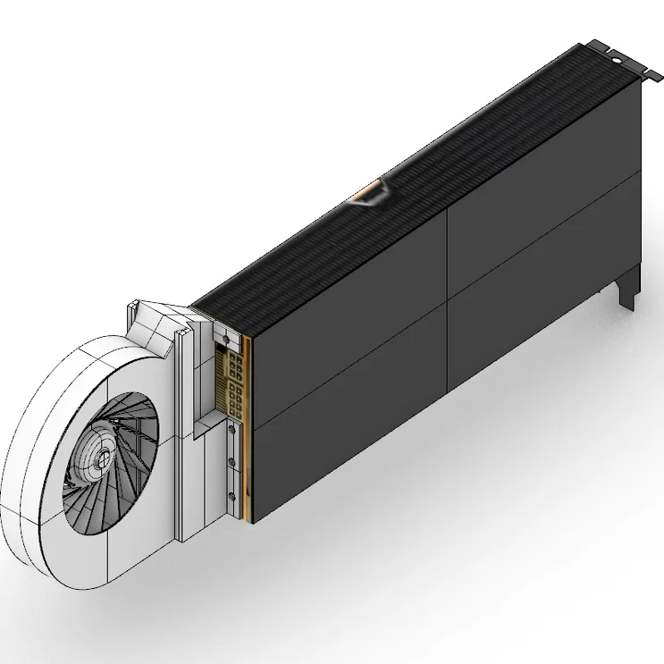 External Silent Turbine Fan Active Heatsink for AMD 7150X2 Computing Card
