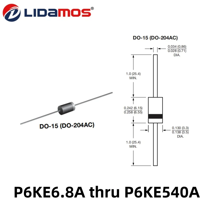 2000PCS P6KE13A 13V TVS Diode DO-15 Package  Transient Suppressor