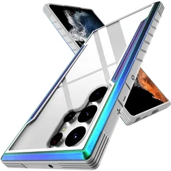 Designed for Samsung Galaxy S23 Ultra S22 Ultra Case S23 Plus S22 Metal Anodized Aluminum Frame+Flexible TPU+PC Shockproof Cover