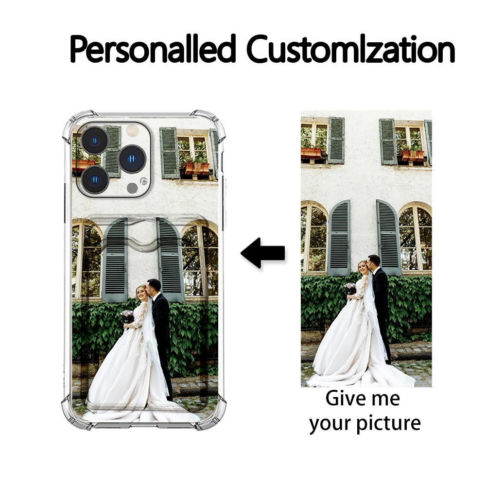 

For iPhone 16 15 14 13 12 11 Pro Xs Max Mini SE 2020 2022 16e X XR 6 6s 7 8 Plus DIY Wedding Photos Customized Slot Card Case