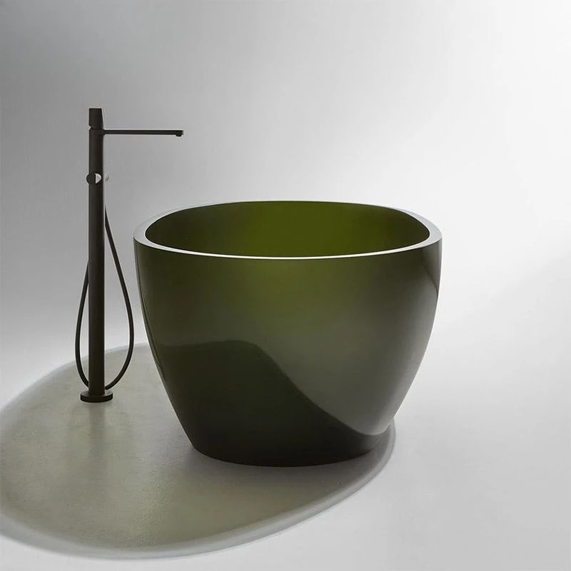 Design-Badewanne aus Edelstahl mit Fiberglas