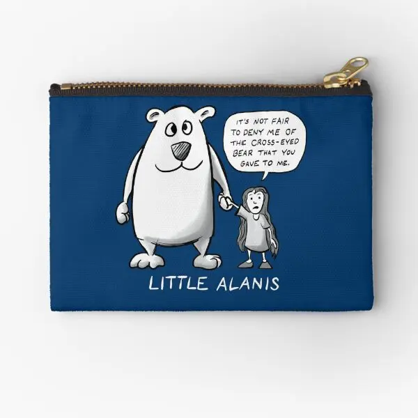 Little Alanis And Her Cross Eyed Bear B  Zipper Pouches Socks Pocket Coin Wallet Women Key Storage Underwear Cosmetic Pure