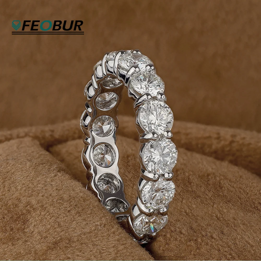 2/3/4/5mm Moissanite Ring for Women Full Eternity Wedding Band 925 Silver Certified Lab Diamond Engagement Rings Classic Jewelry