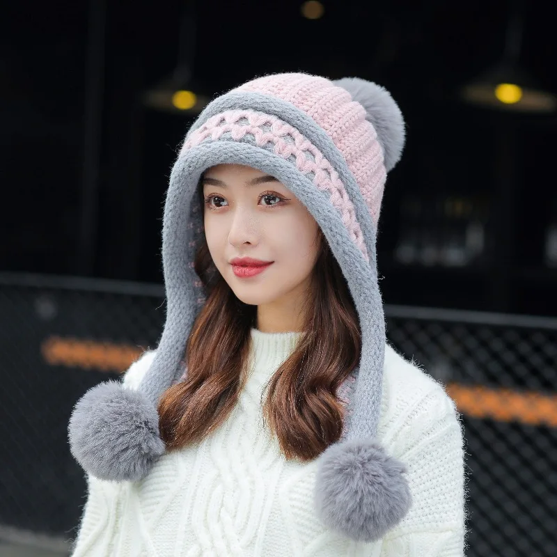 Women Winter Peruvian Cover Ears Beanie Hat Ear Flaps Sherpa  display picture 3