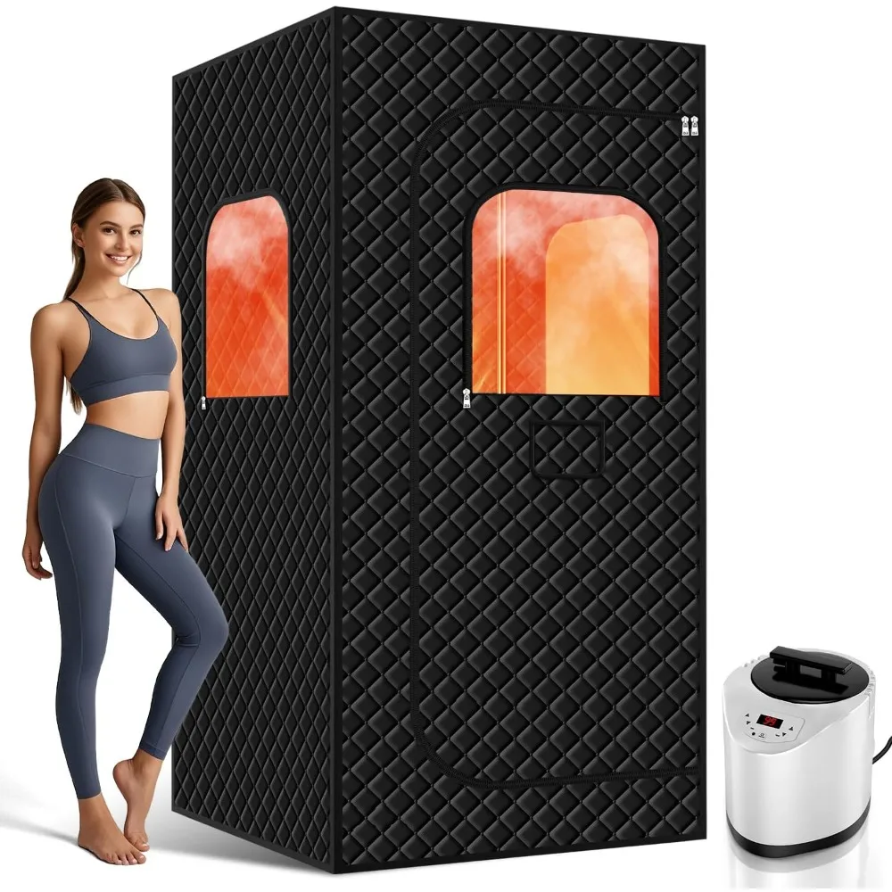 Portable Sauna for Home, Full Size Steam Sauna Tent with 3L 1200W Large Capacity Steamer and Remote Control, Personal Steam Room